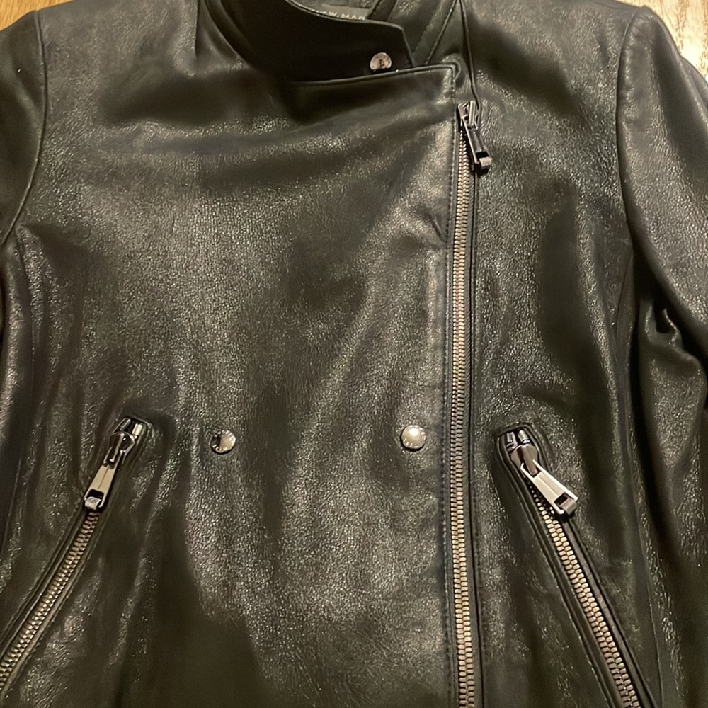 Women’s Genuine Leather Andrew Marc Jacket, pebbled black, size M - Picture 5 of 17